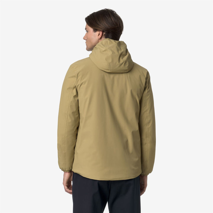 Chaqueta impermeable reversible beige para hombre con aislamiento 6