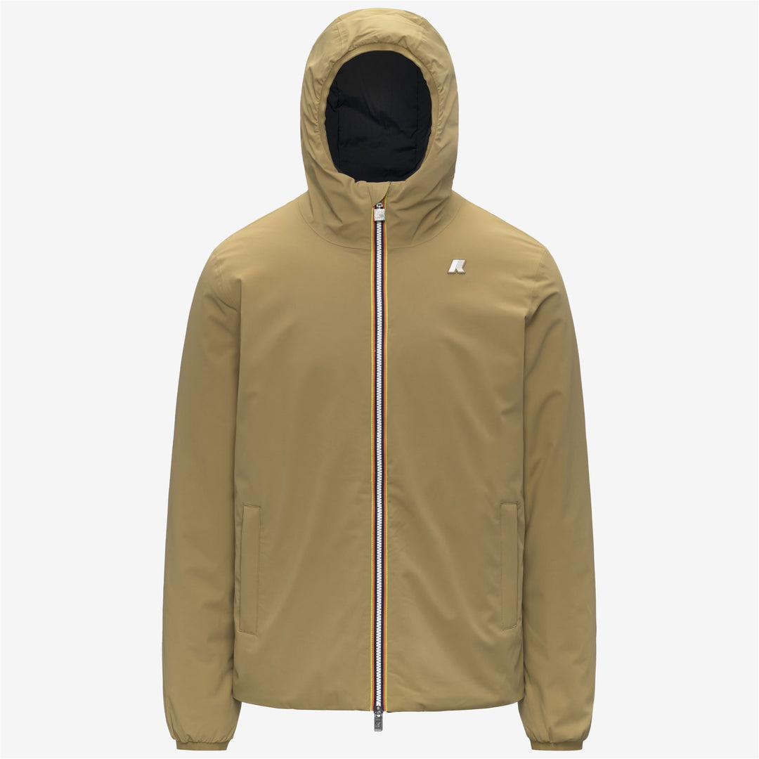Chaqueta impermeable reversible beige para hombre con aislamiento 01