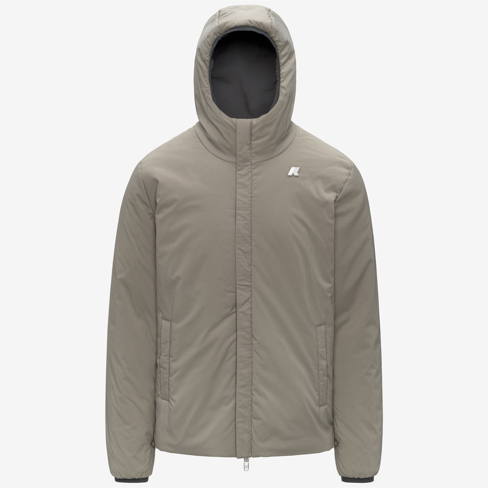 Chaqueta aislante impermeable reversible gris para hombre 02