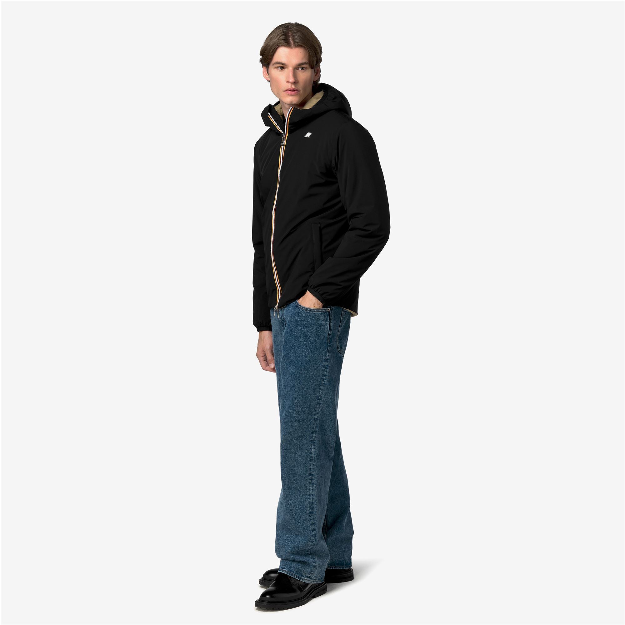 Jackets_Man_JACK ST WARM DOUBLE_Short_Black Pure - Beige Khaki - Commercial 7