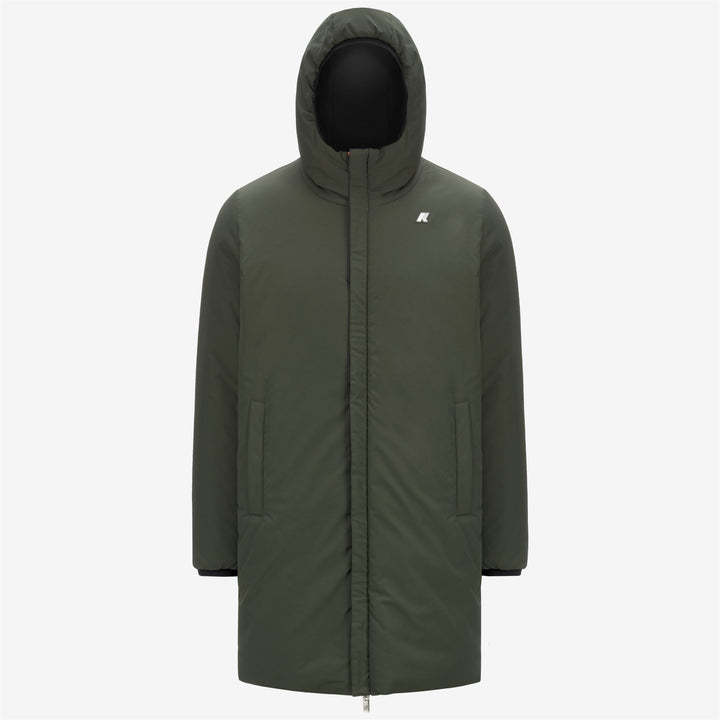 Black Grey Men's Reversible 3/4 Length Warm Jacket 6
