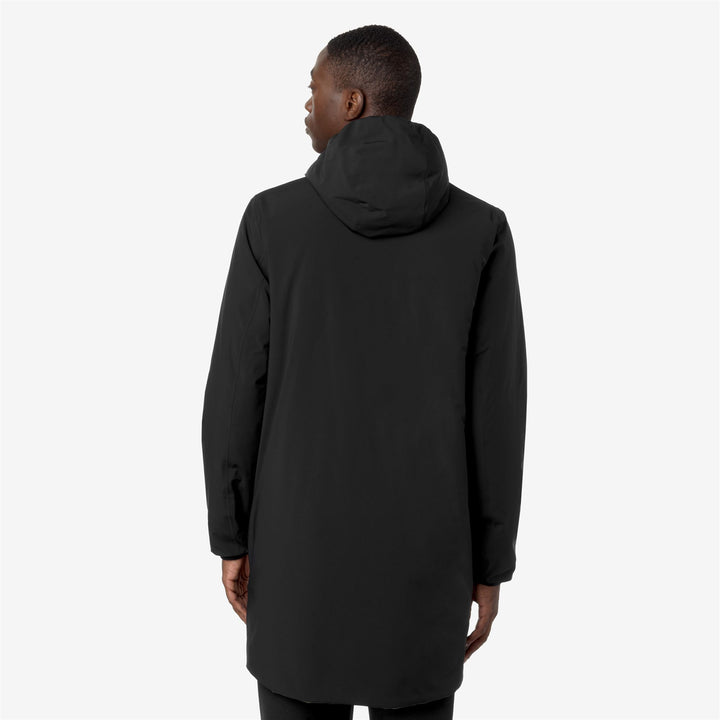 Black Grey Men's Reversible 3/4 Length Warm Jacket 3