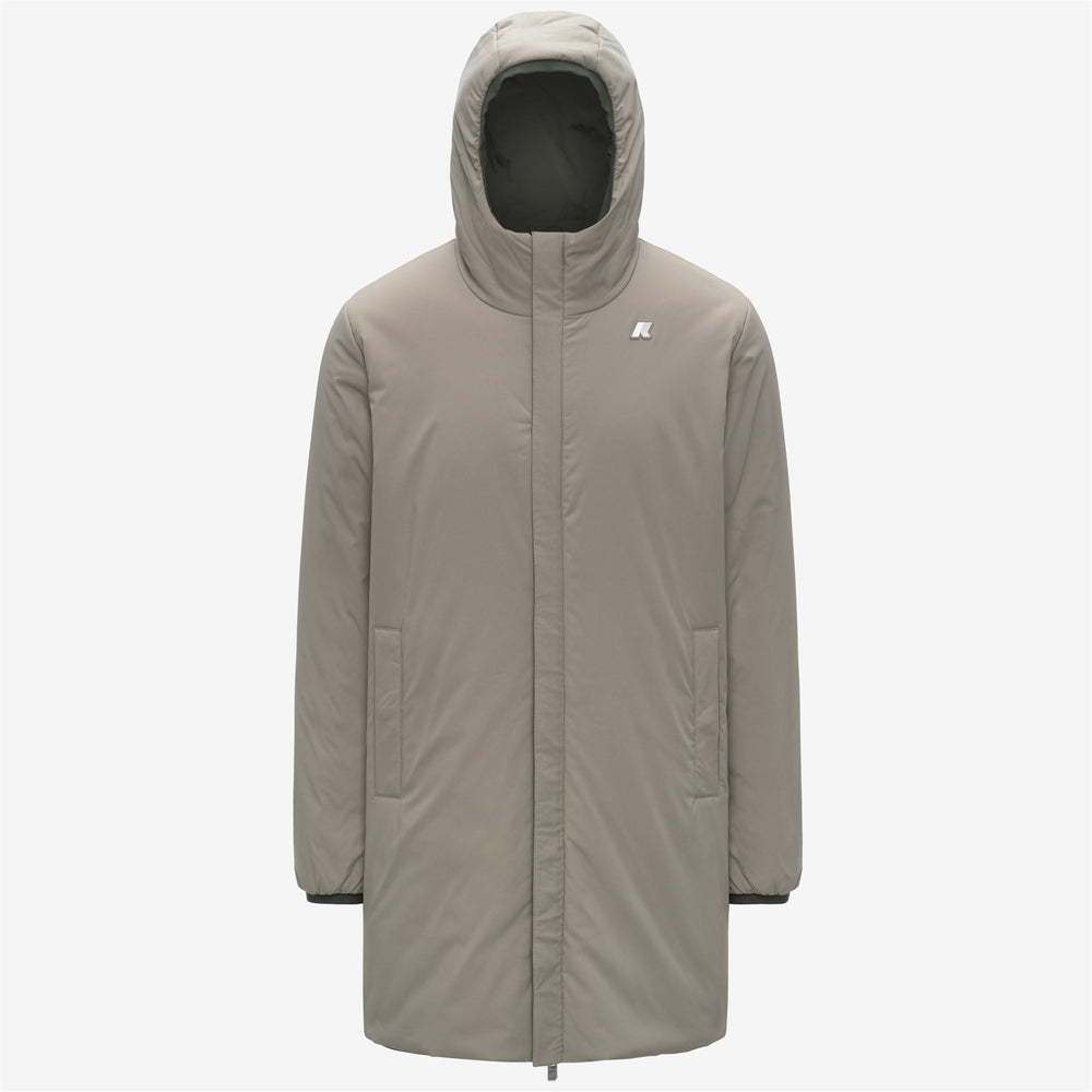 Chaqueta reversible 3/4 para hombre, color verde y negro, con acolchado 02