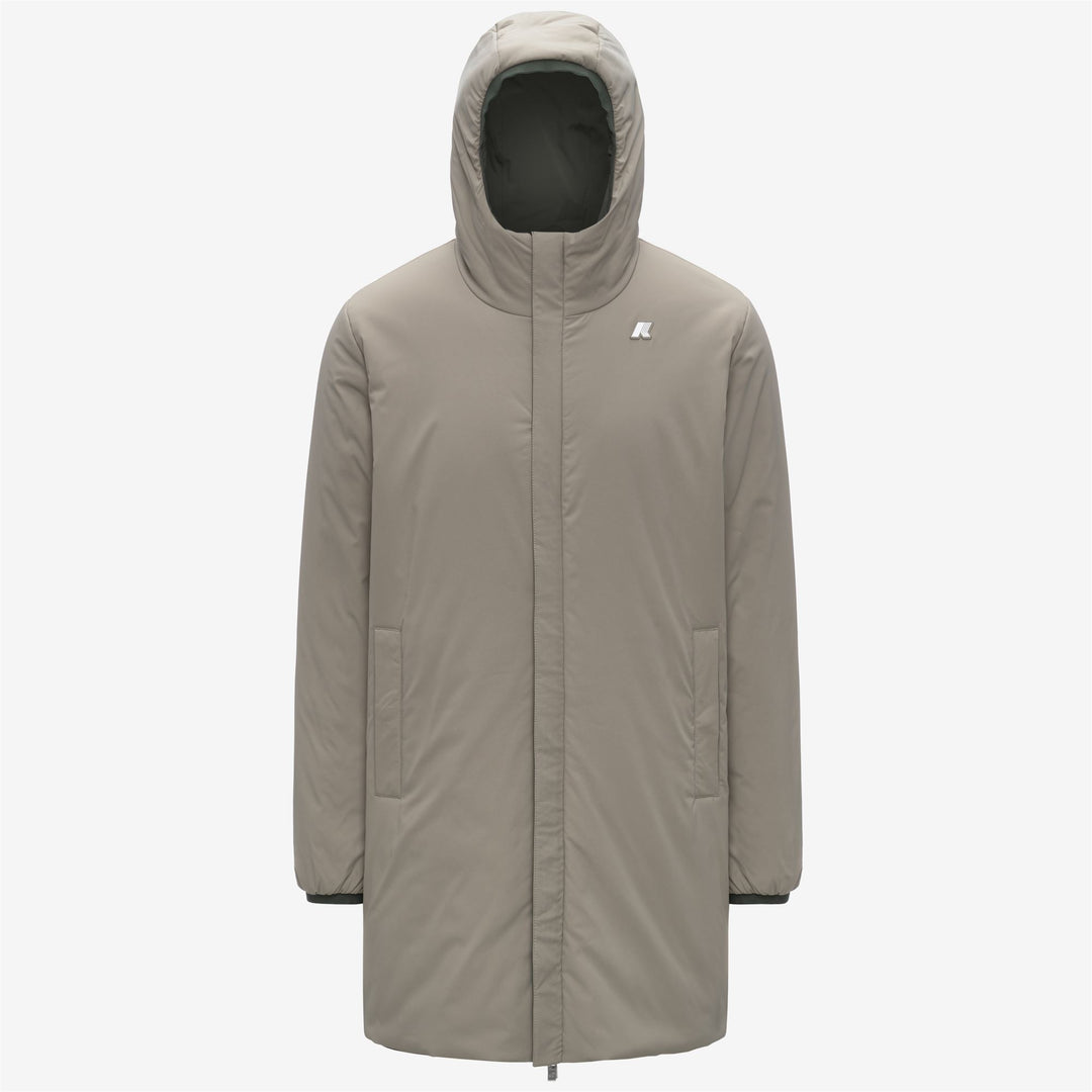 Chaqueta reversible 3/4 para hombre, color verde y negro, con acolchado main