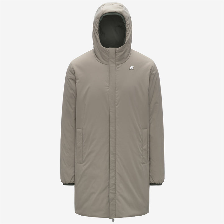 Chaqueta reversible 3/4 para hombre, color verde y negro, con acolchado 2