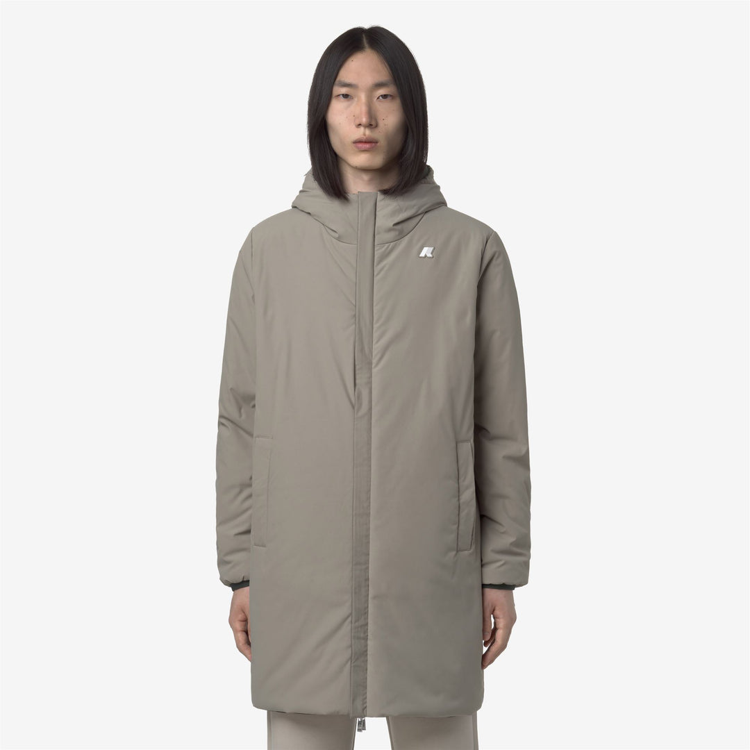 Chaqueta reversible 3/4 para hombre, color verde y negro, con acolchado main