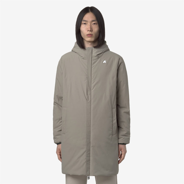 Chaqueta reversible 3/4 para hombre, color verde y negro, con acolchado 3