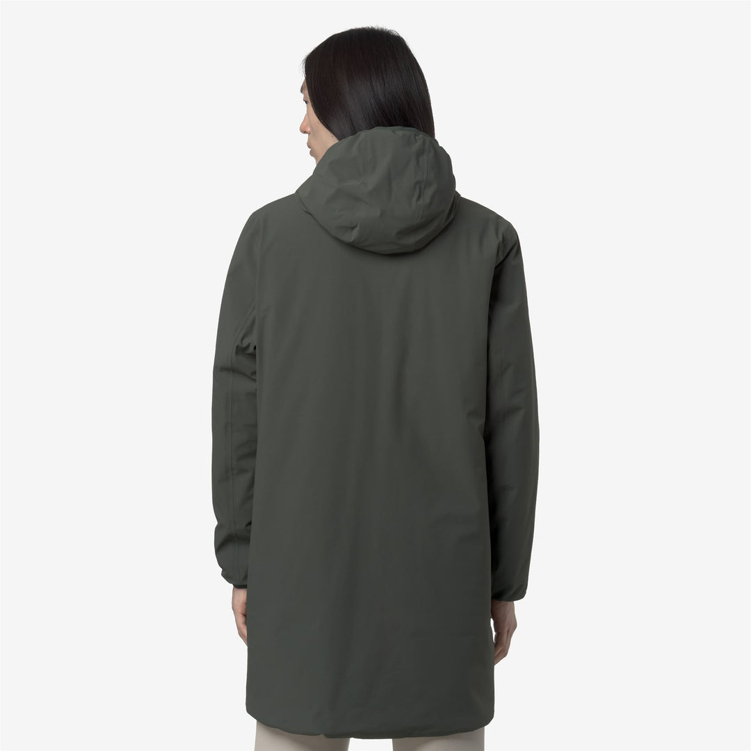 Chaqueta reversible 3/4 para hombre, color verde y negro, con acolchado main