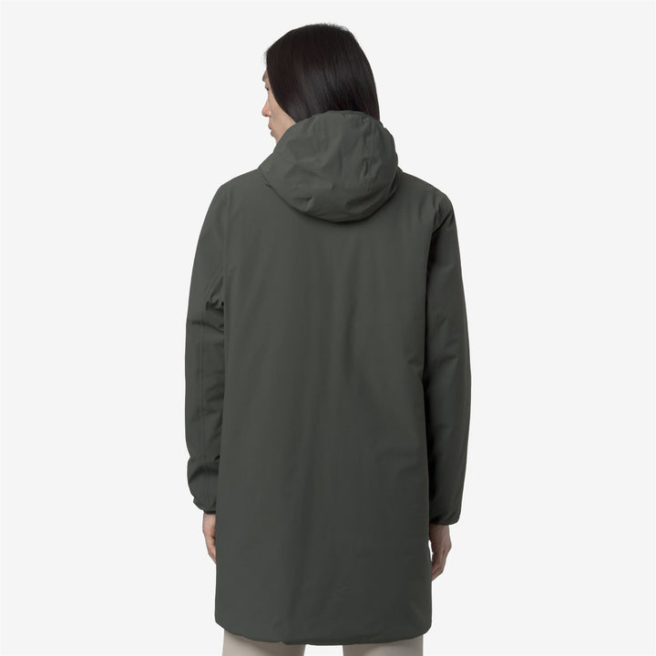 Chaqueta reversible 3/4 para hombre, color verde y negro, con acolchado 6