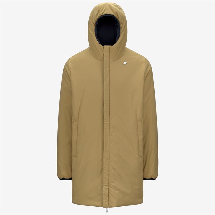 Giacca impermeabile reversibile da uomo, lunghezza 3/4, blu-beige 2