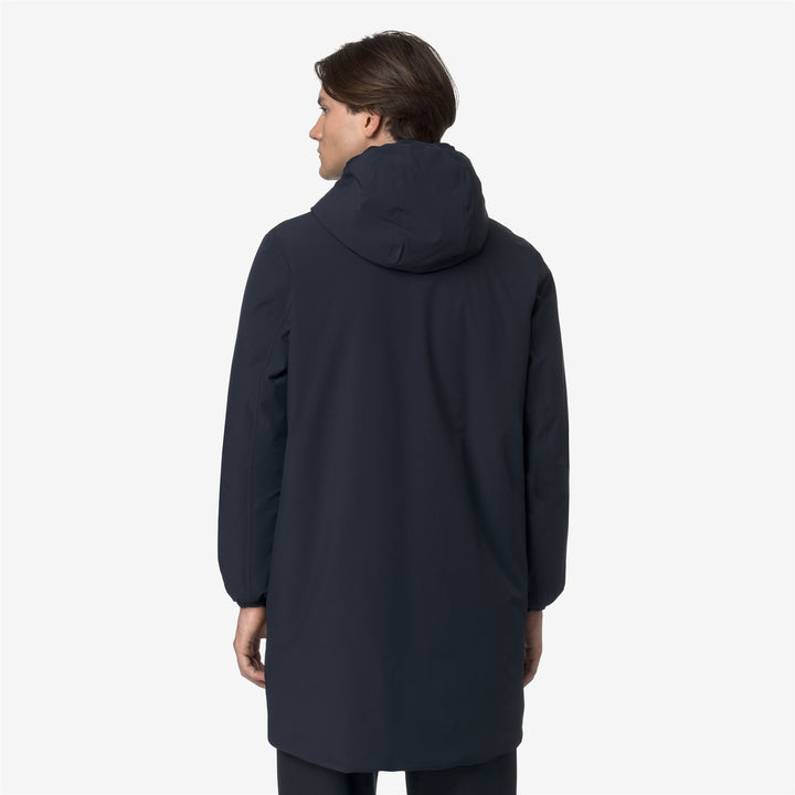 Giacca impermeabile reversibile da uomo, lunghezza 3/4, blu-beige 6