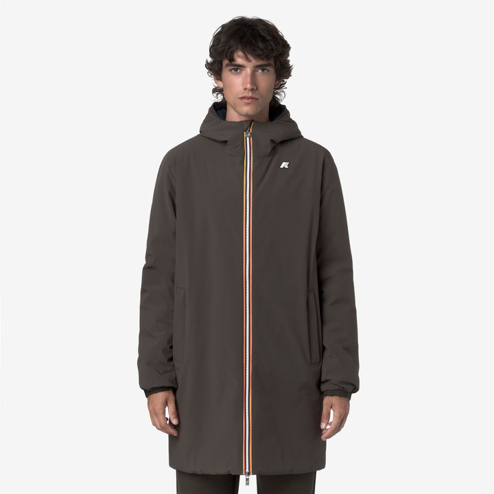 Chaqueta reversible 3/4 para hombre, color negro, con acolchado sintético 4