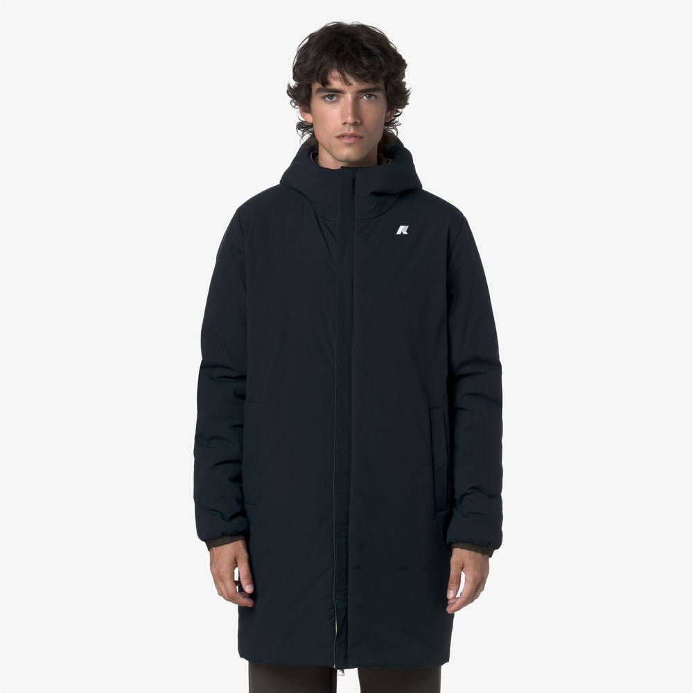 Black men's 3/4 Length Reversible Jacket with Synthetic Padding 02