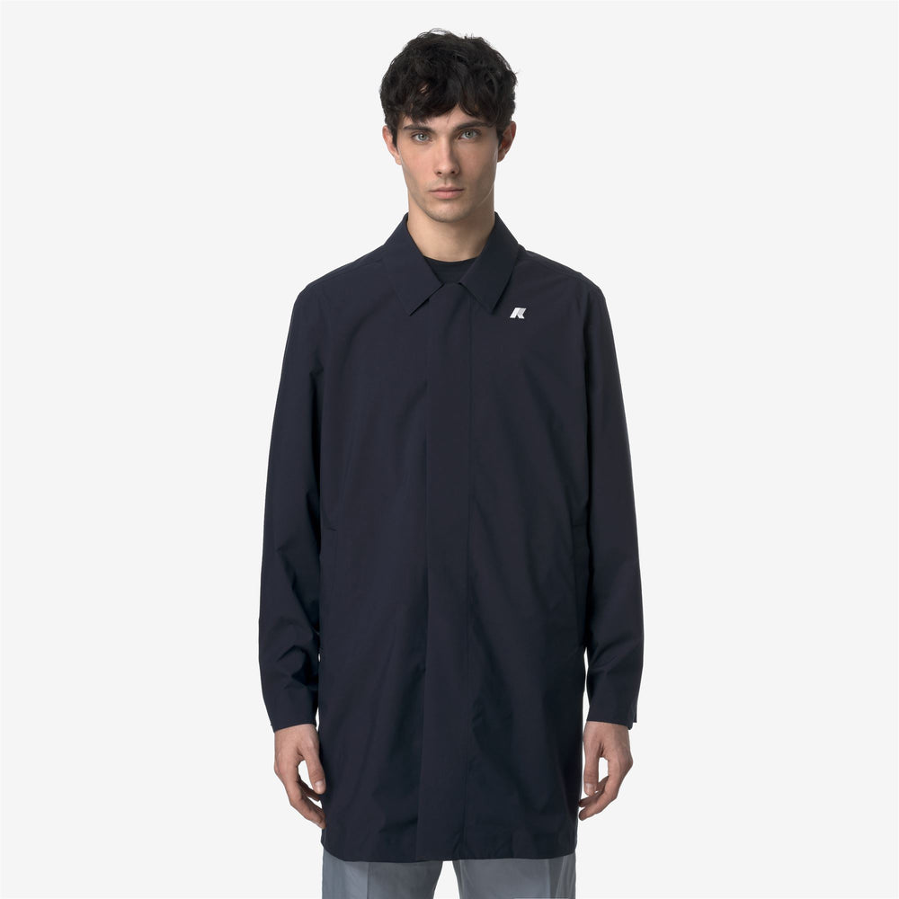 Blue Men's 3/4 Length Waterproof Jacket for City Wear 02