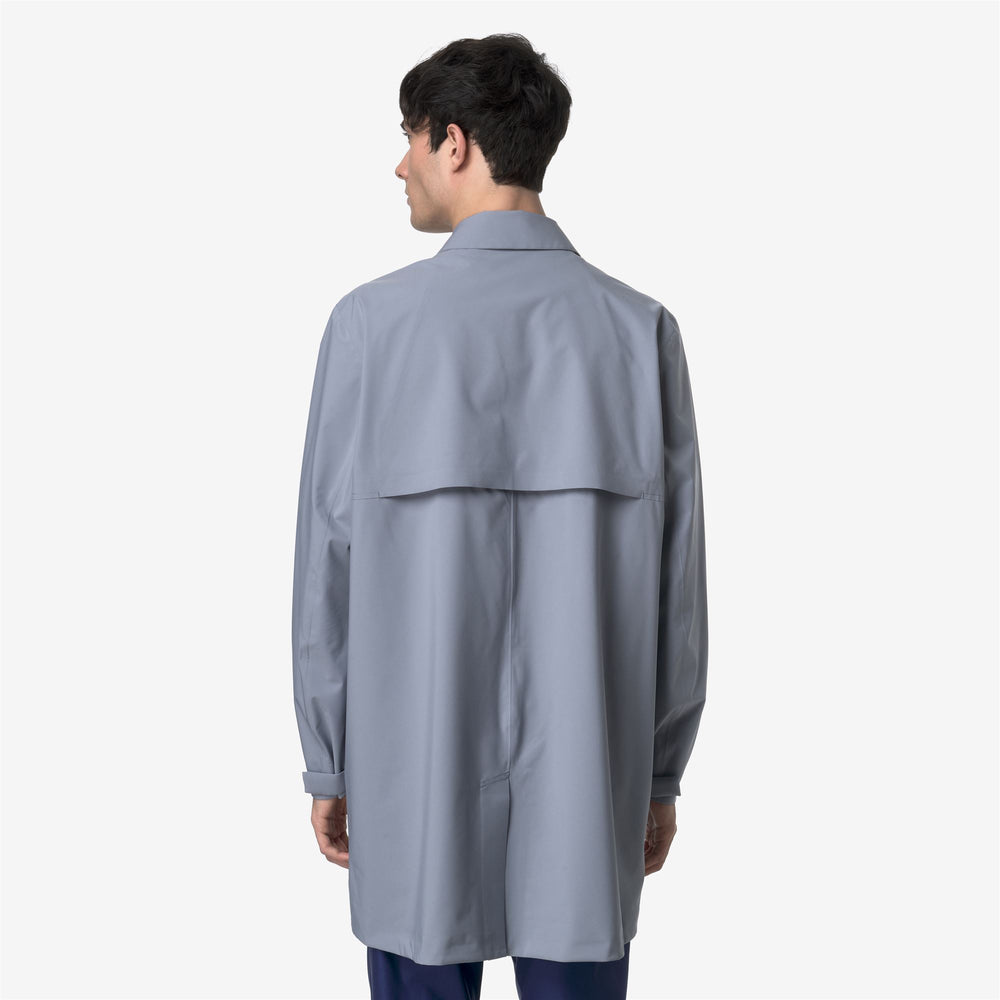 Chaqueta de ciudad impermeable azul gris para hombre 3/4 02