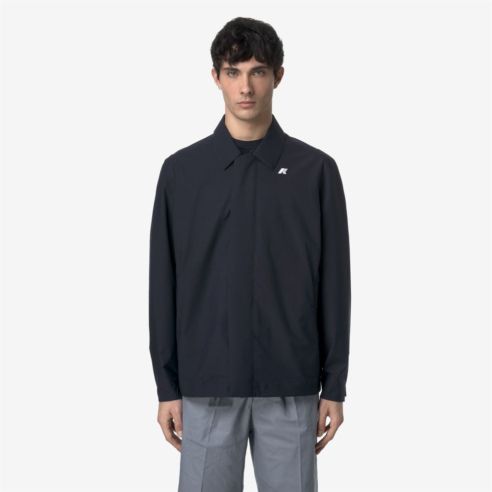 Chaqueta de ciudad impermeable elástica para hombre azul 02