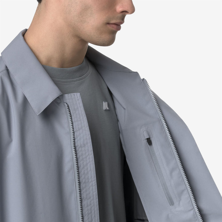 Giacca Corta Impermeabile Uomo Blu Grigio per Uso Cittadino 2