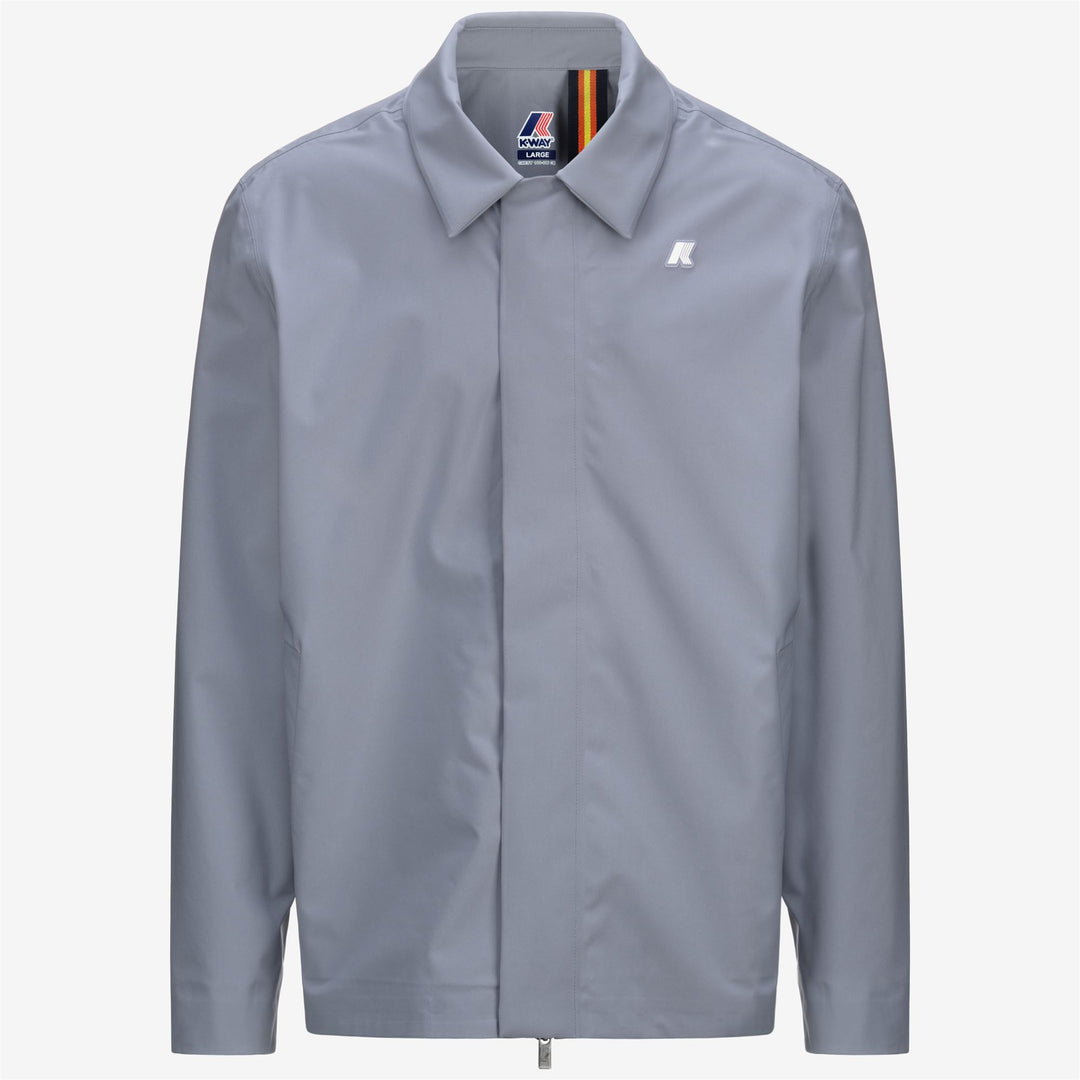 Chaqueta corta impermeable azul gris para hombre para uso urbano 01