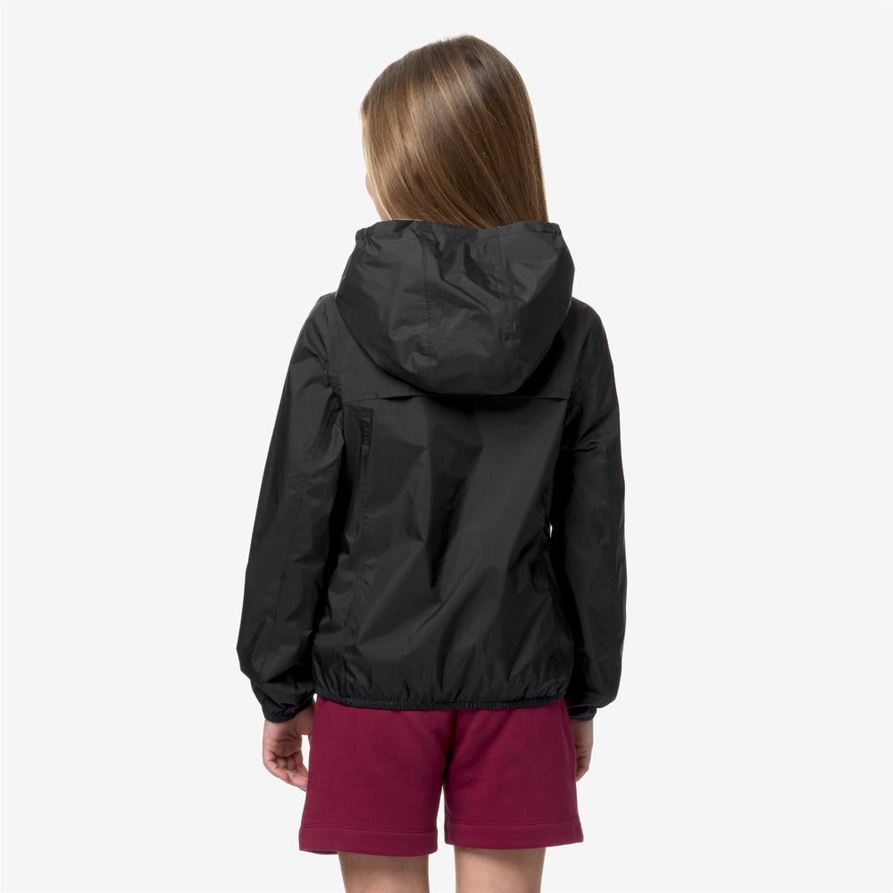 Black Grey Girls' Reversible Packable Jacket for Variable Weather 02