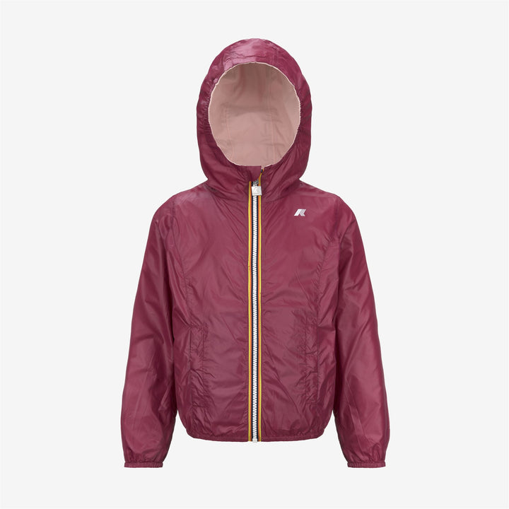 Chaqueta reversible y empaquetable naranja y rosa para niñas 6