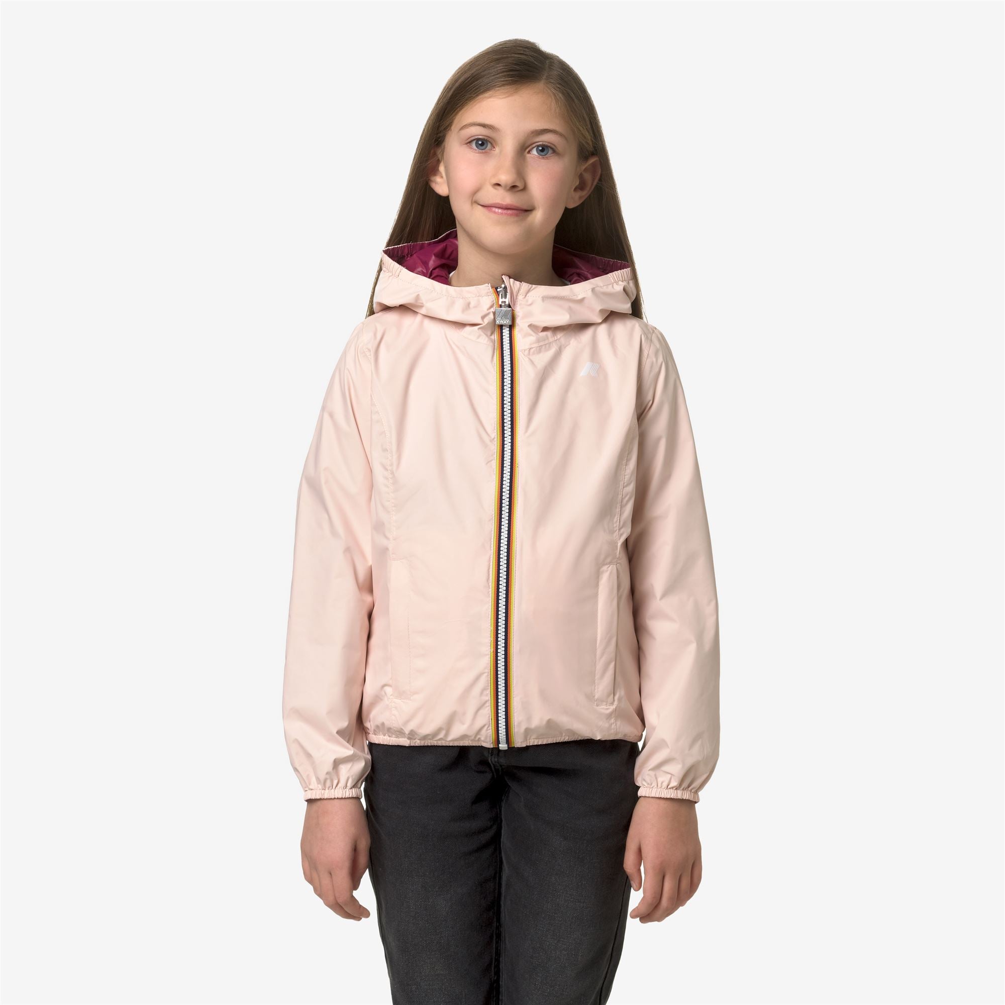 Jackets_Girl_P. LILY PLUS.2 DOUBLE_Short_Pink Gardenia - Red Dk - Commercial 4