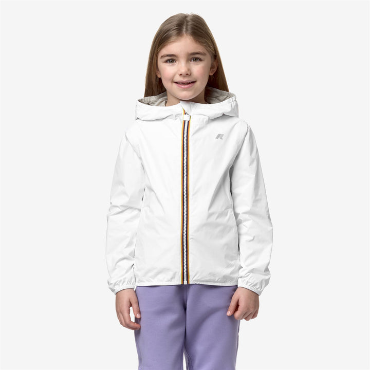 Chaqueta reversible y plegable beige gris para niñas para clima variable 1