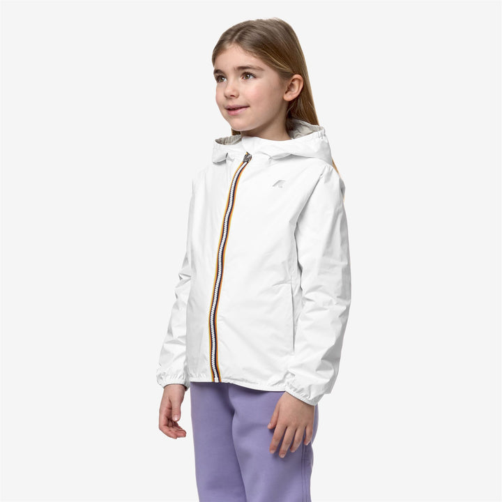 Chaqueta reversible y plegable beige gris para niñas para clima variable 2
