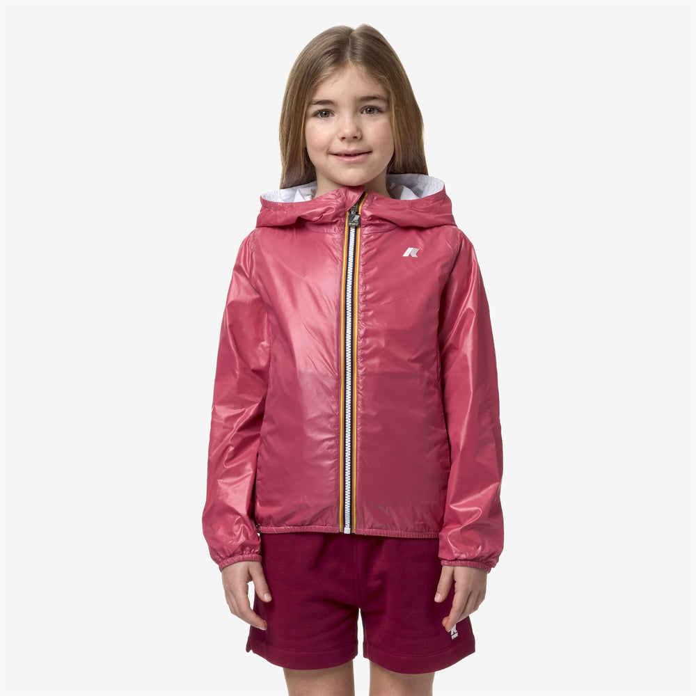 Grey and Pink Girls' Reversible Packable Jacket for Variable Weather 02