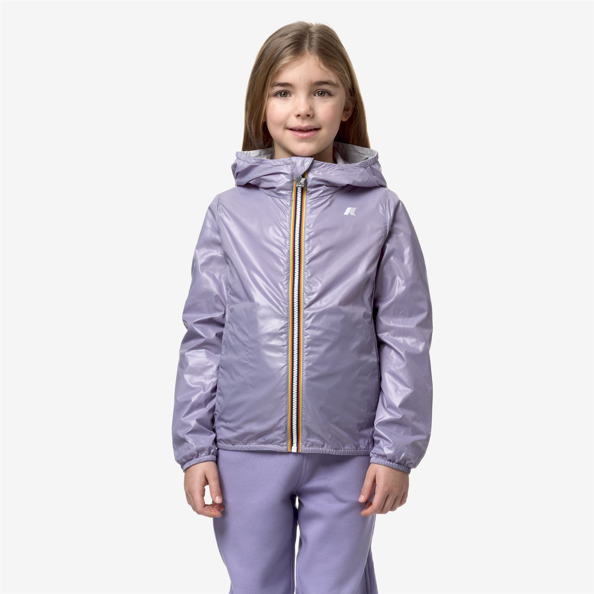 Jackets Girl P. LILY PLUS.2 REVERSIBLE Short GREY ASH - VIOLET GLICINE