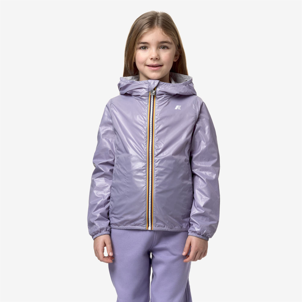 Grey Blue Girls Reversible Packable Jacket for Variable Weather 02