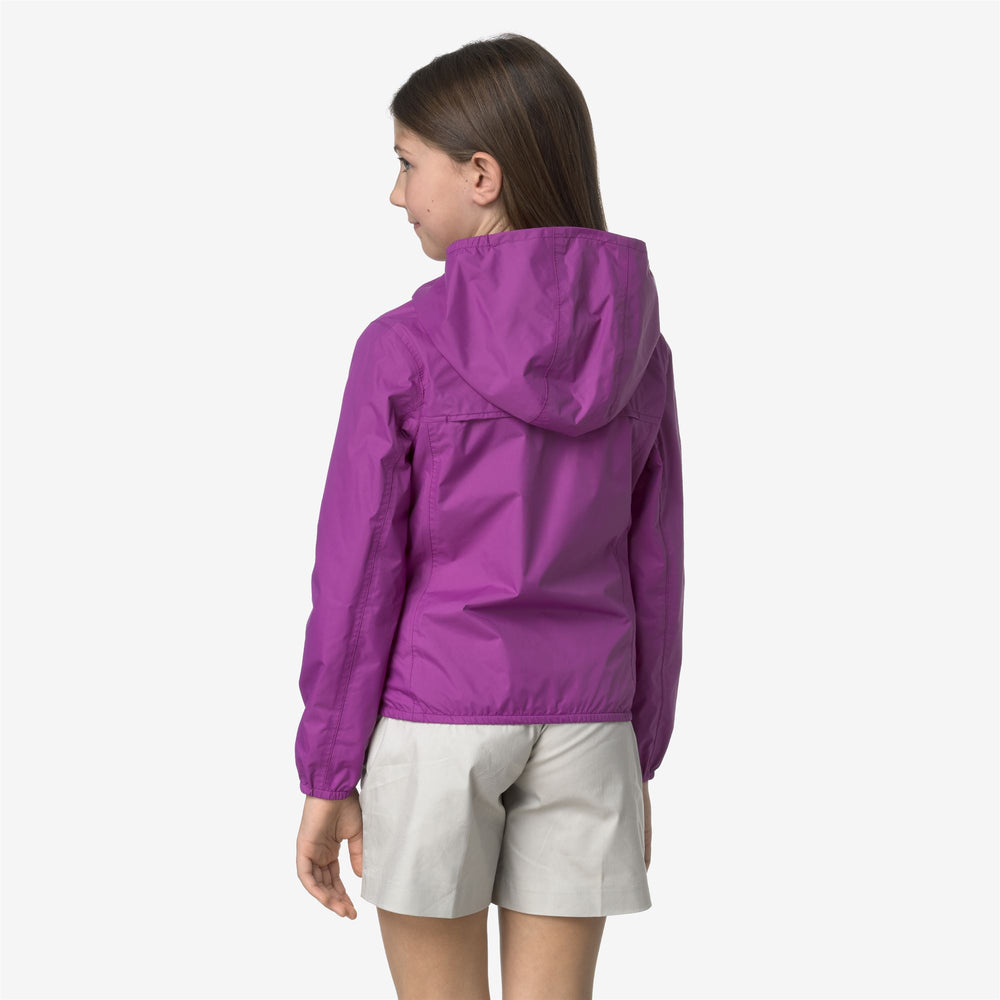 Beige Violet Girls' Reversible Packable Jacket 02