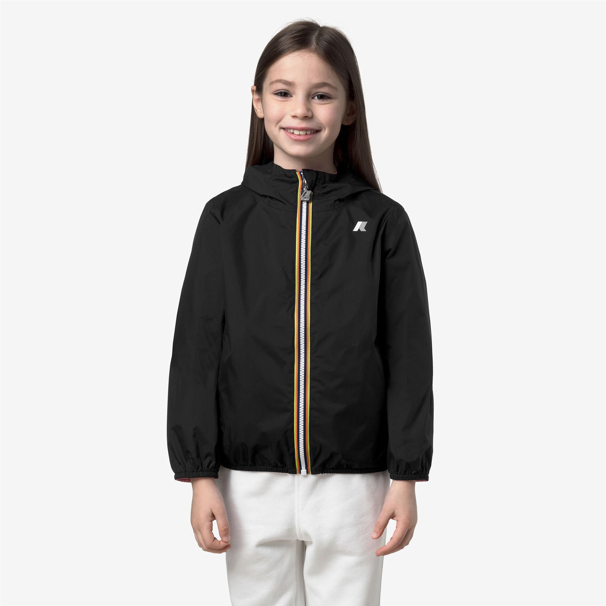 Jackets_Girl_P. LILY PLUS.2 DOUBLE_Short_Black Pure - Pink Geranium - Commercial 4