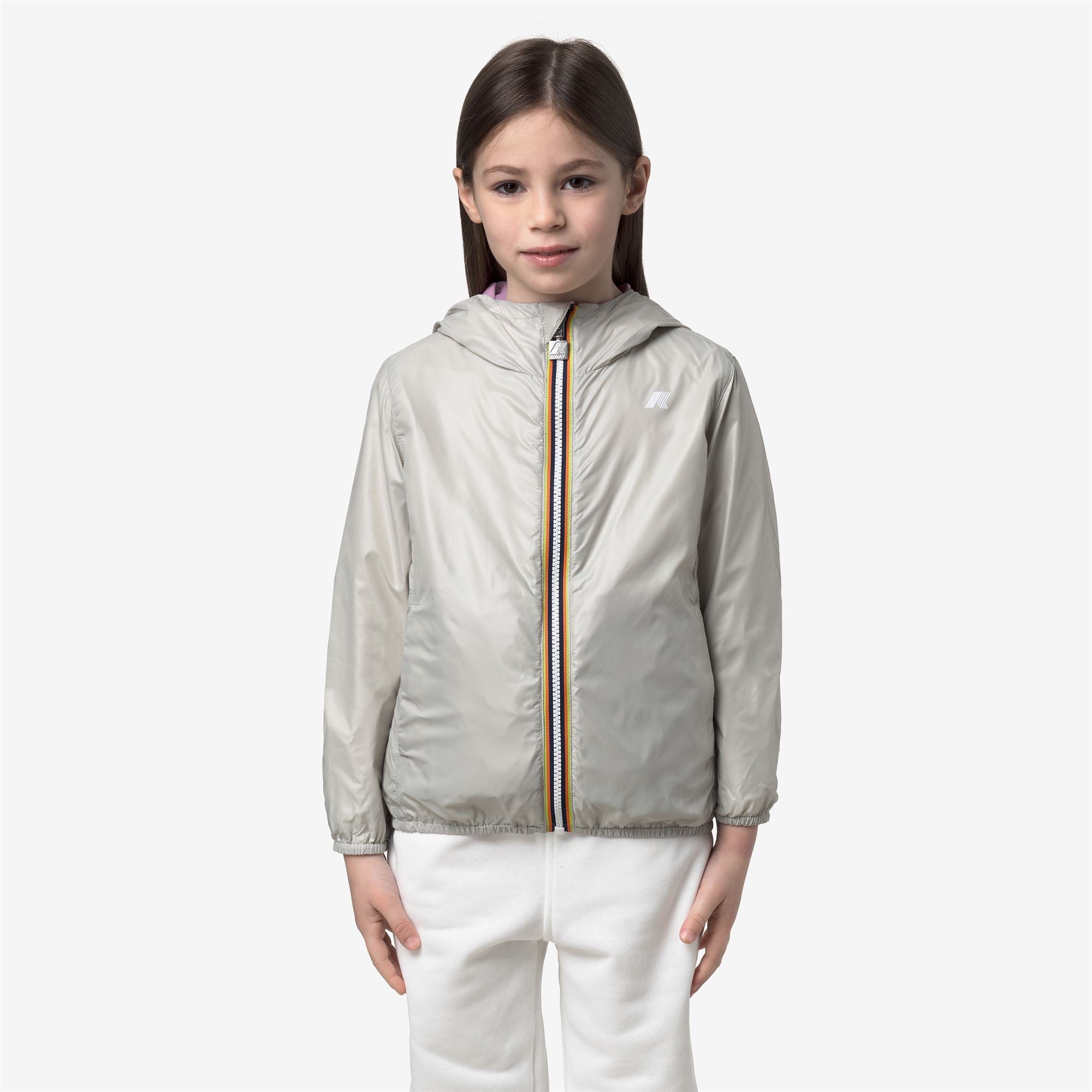 Jackets_Girl_P. LILY PLUS.2 DOUBLE_Short_Violet Glicine - BEIGE LT - Commercial 7