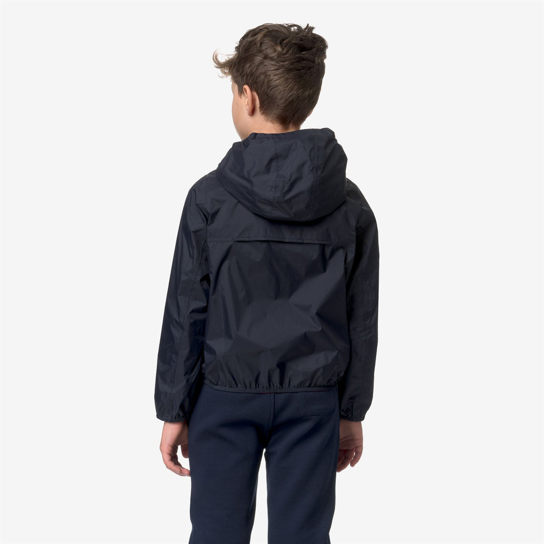 Chaqueta reversible y empacable azul roja para niños para clima variable main