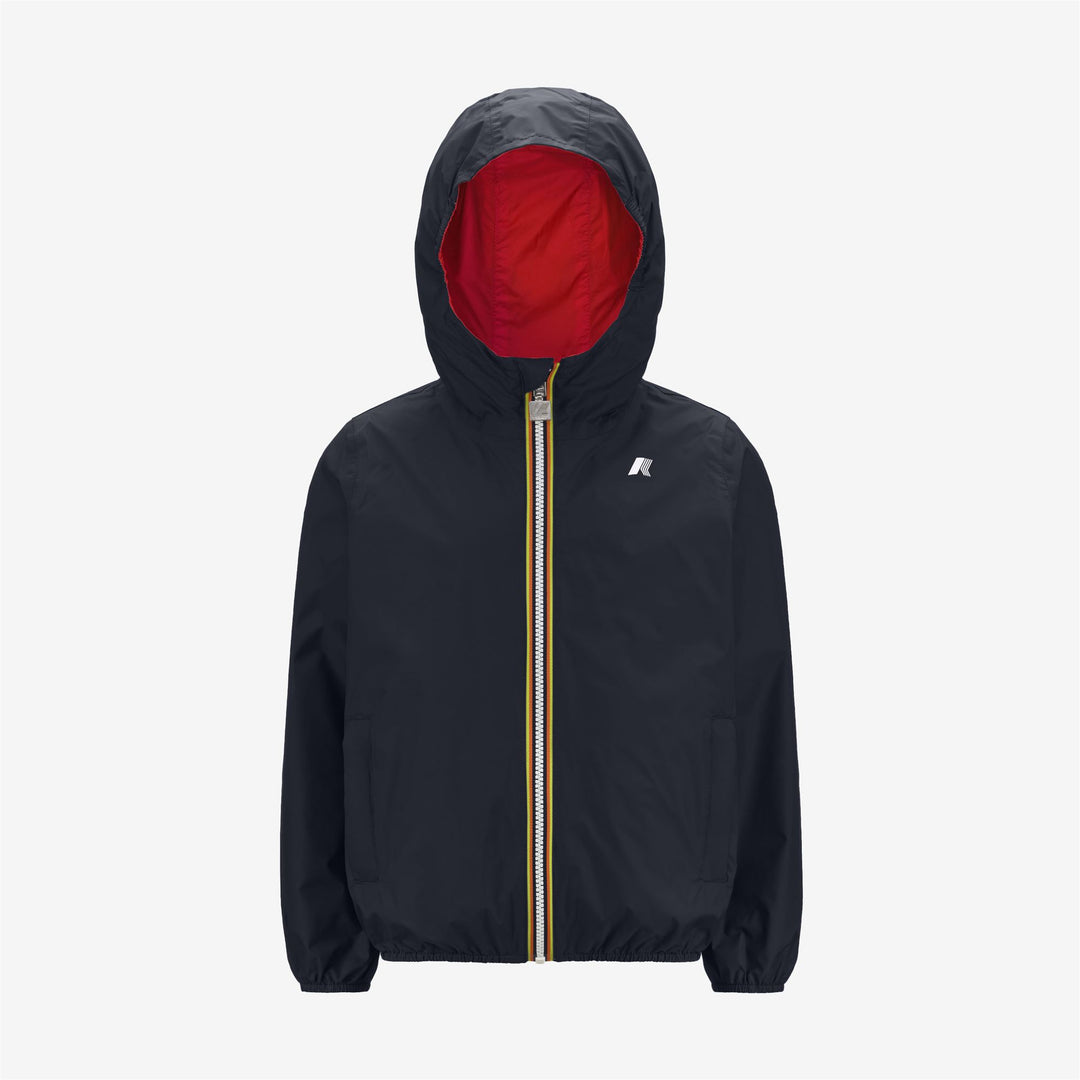Chaqueta reversible y empacable azul roja para niños para clima variable main