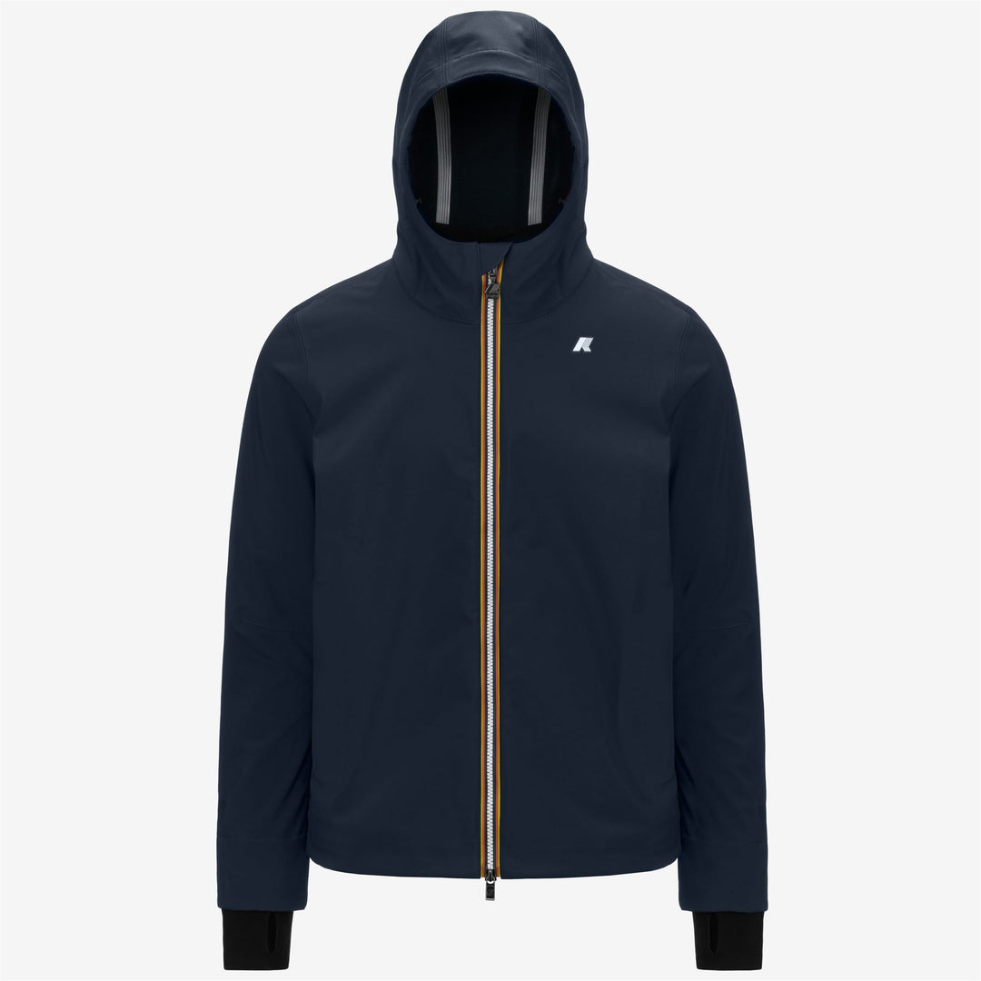 Blue Men's Urban Short Jacket with Three-Layer Water Resistance 01