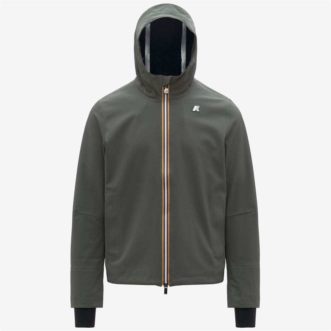 Green-black Men's Urban Short Jacket with Water Resistance main