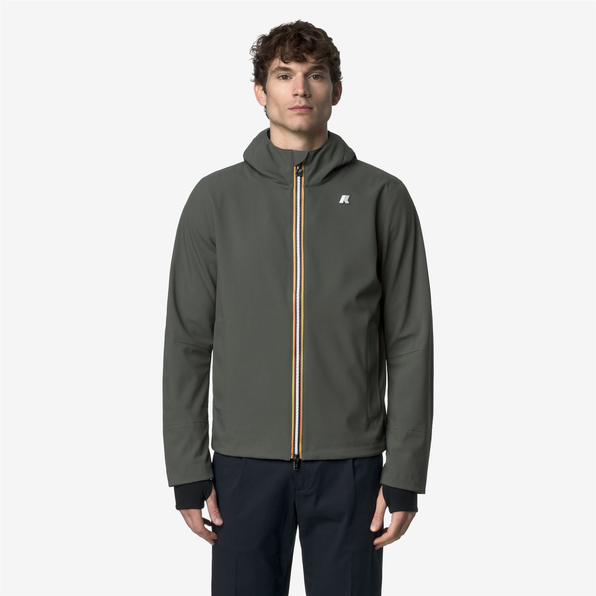 Jackets_MAN_JACKO BONDED_Short_GREEN BLACKISH  - Blue Depth - Commercial 4