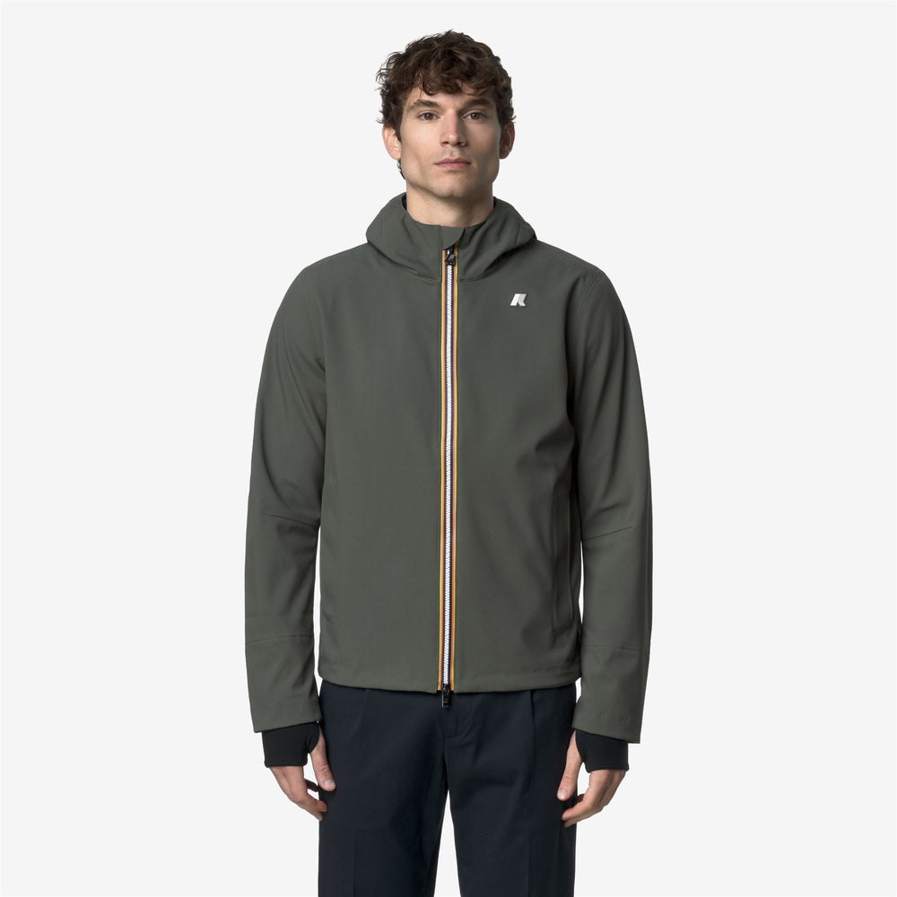 Green-black Men's Urban Short Jacket with Water Resistance 02