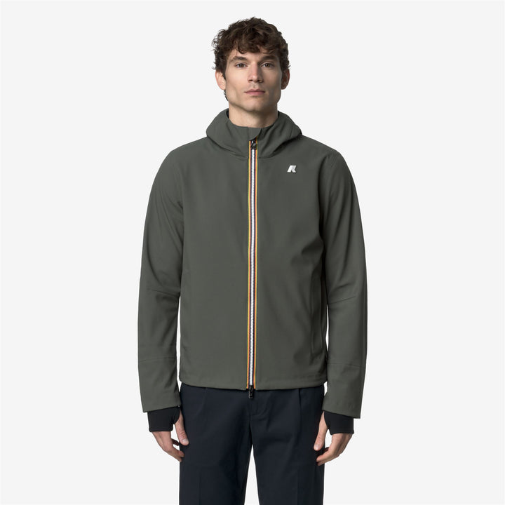 Green-black Men's Urban Short Jacket with Water Resistance 1