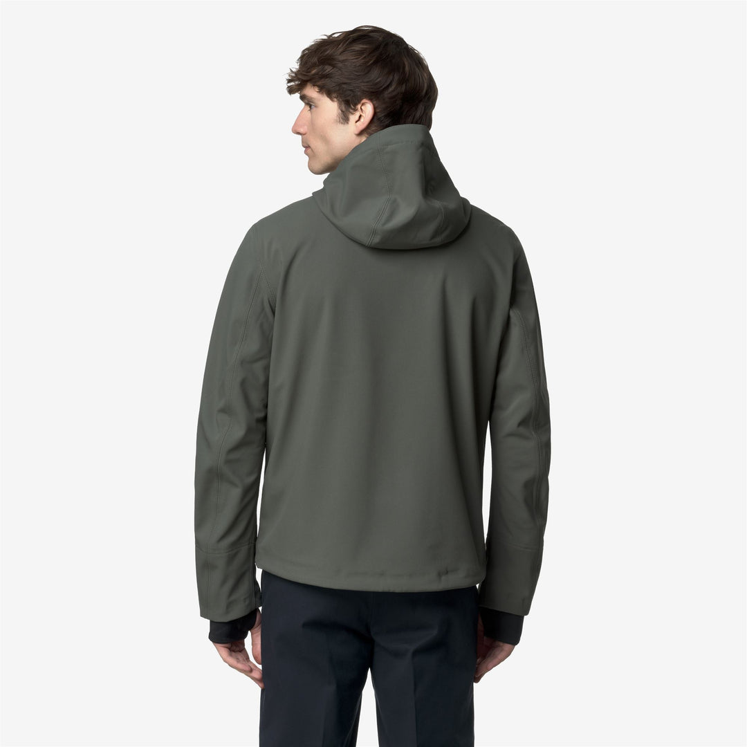 Chaqueta corta urbana verde-negra para hombre con resistencia al agua main