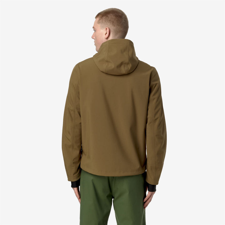 Chaqueta impermeable slim fit urbana para hombre en marrón y azul 5