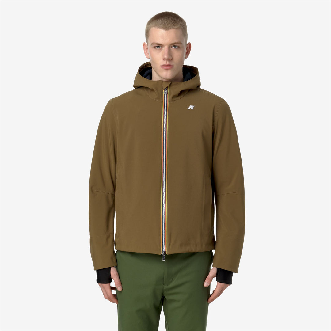 Chaqueta impermeable slim fit urbana para hombre en marrón y azul main