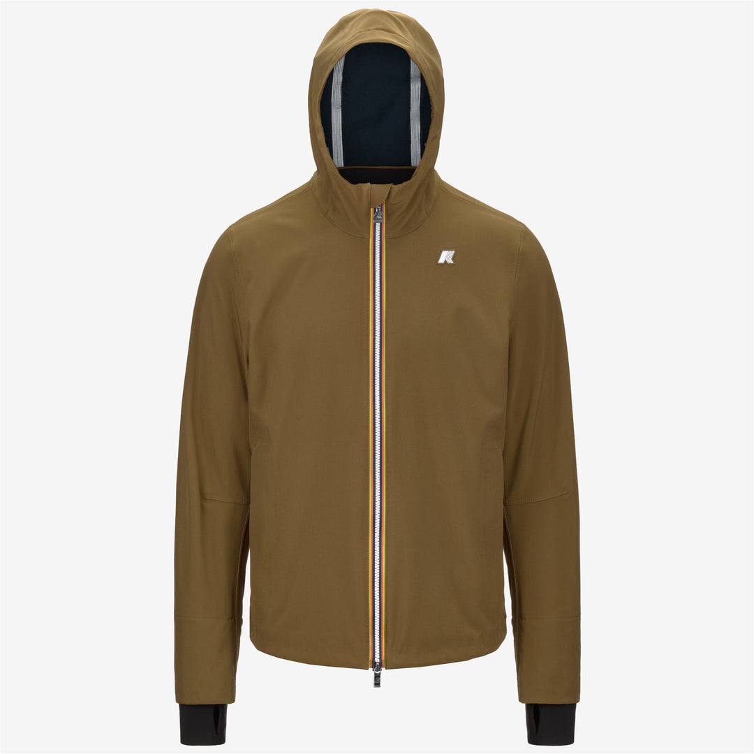 Chaqueta impermeable slim fit urbana para hombre en marrón y azul 01