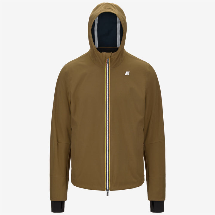 Chaqueta impermeable slim fit urbana para hombre en marrón y azul 1