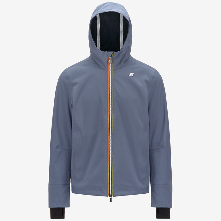 Grey Blue Men's Urban Waterproof Short Jacket with Fleece Lining 5