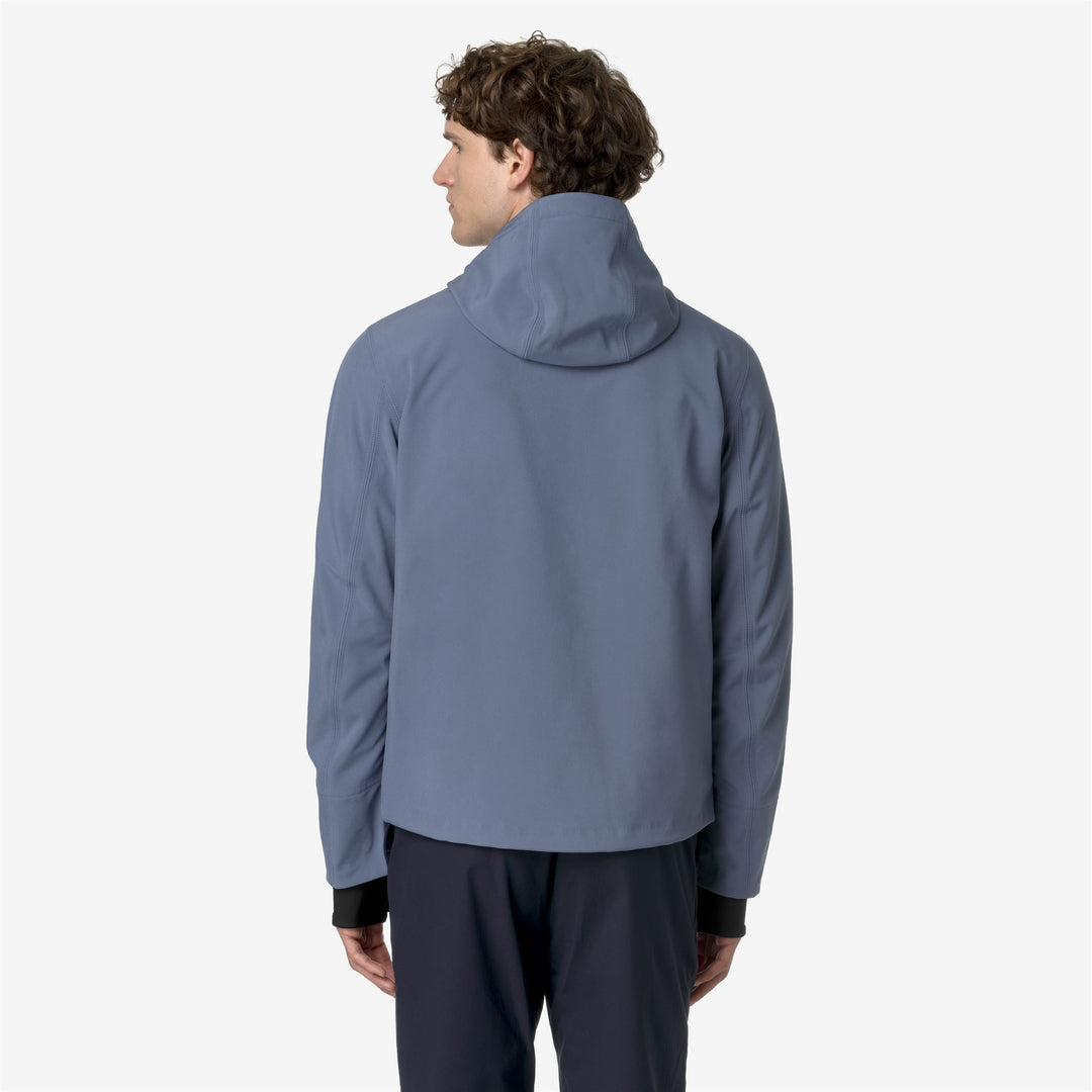 Chaqueta corta urbana impermeable azul gris para hombre con forro de forro polar main