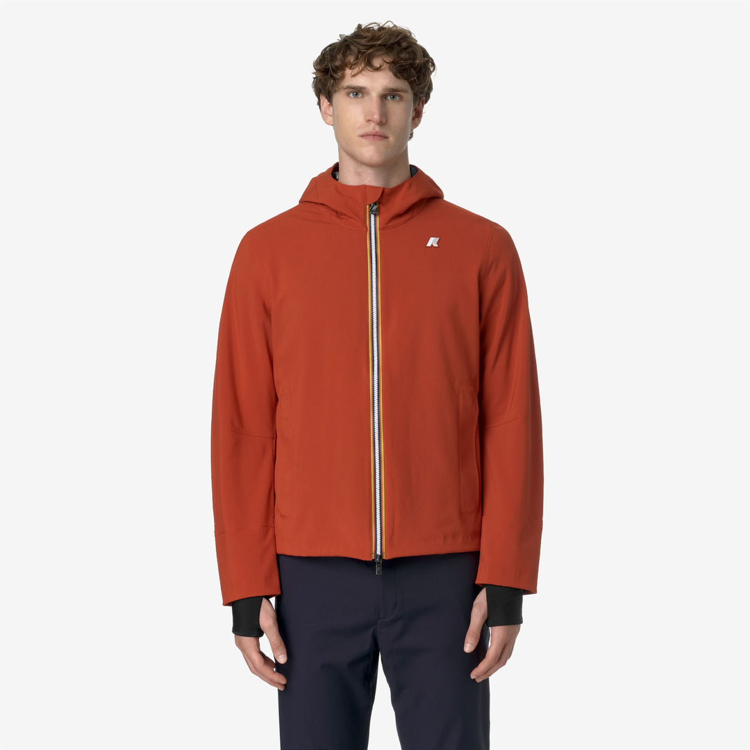 Chaqueta corta impermeable slim fit urbana roja para hombre 01