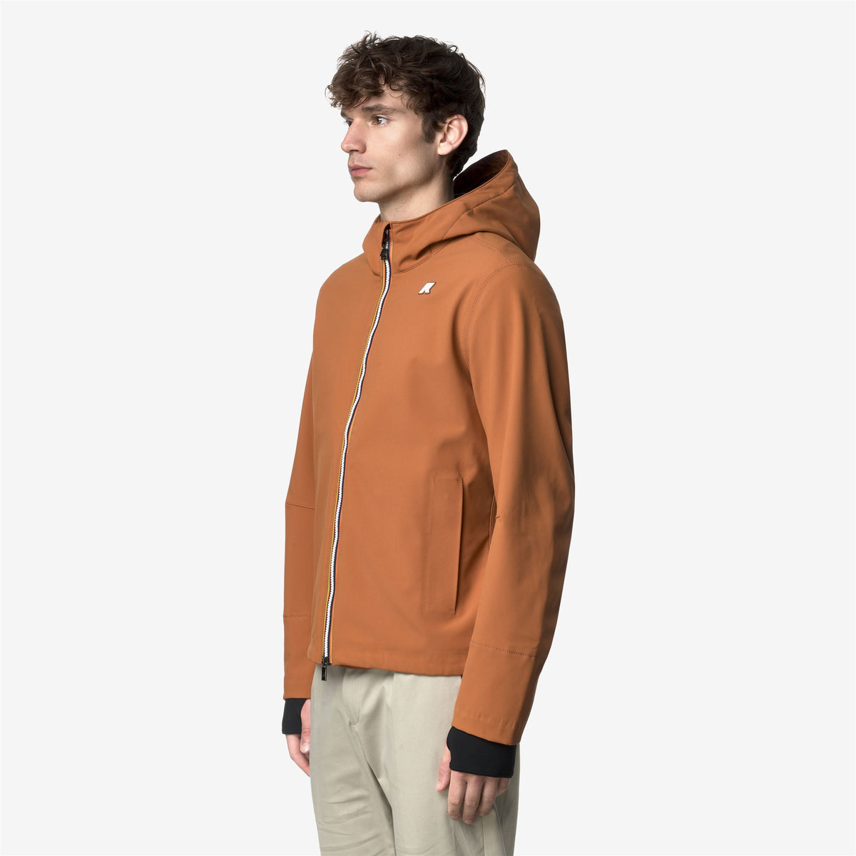 Jackets_MAN_JACKO BONDED_Short_Orange Adobe - Blue Depth - Commercial 5