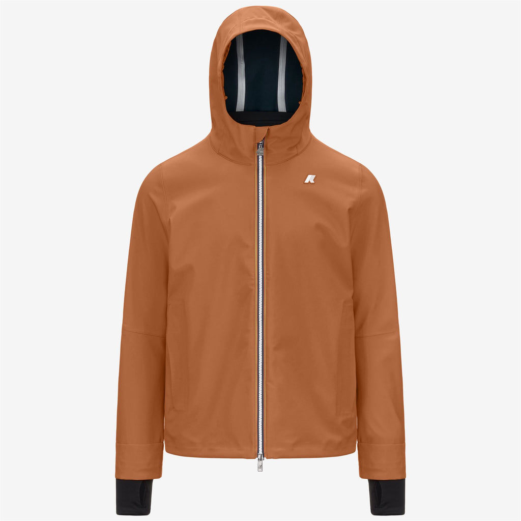 Jackets_MAN_JACKO BONDED_Short_Orange Adobe - Blue Depth - Commercial 1
